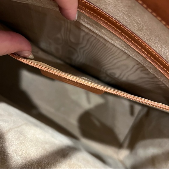 RALPH LAUREN COLLECTION structured tan burnished leather old money tote bag - Picture 9 of 12